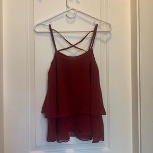 Red wine coloured top